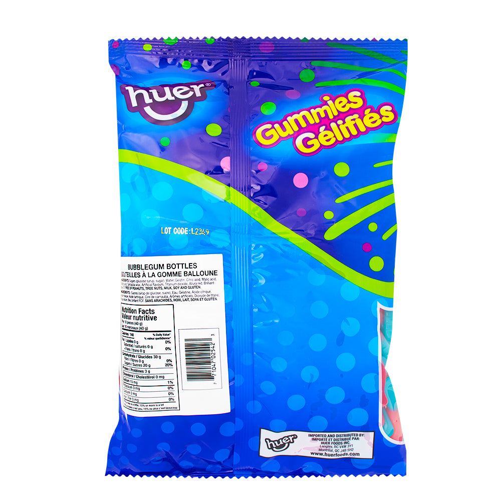 Huer Bubblegum Bottles Gummies 1 kg - 1 Bag  Nutrition Facts Ingredients