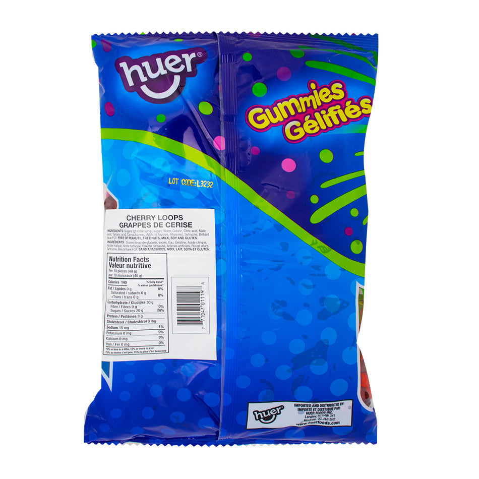 Huer Cherry Loops Gummies 1 kg - 1 Bag  Nutrition Facts Ingredients