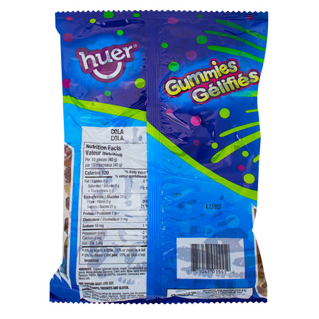 Huer Cola Bottles Gummies 1 kg - 1 Bag  Nutrition Facts Ingredients