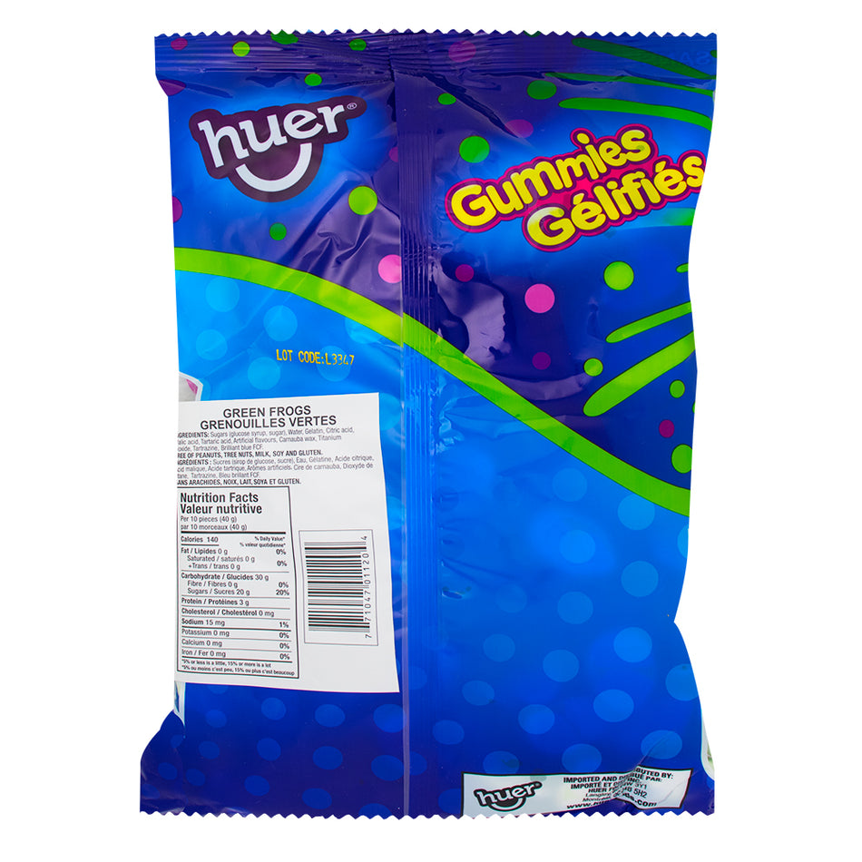 Huer Green Frogs Gummies 1 kg - 1 Bag  Nutrition Facts Ingredients