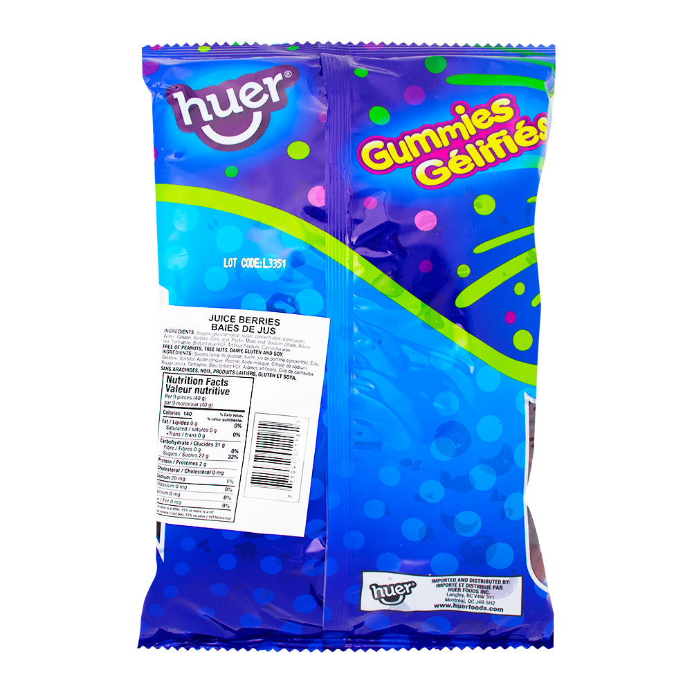 Huer Juice Berries Gummies 1 kg - 1 Bag  Nutrition Facts Ingredients