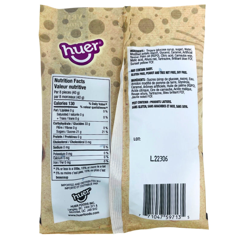 Huer Licorice Bears 120g - 24 Pack Nutrient Facts Ingredients