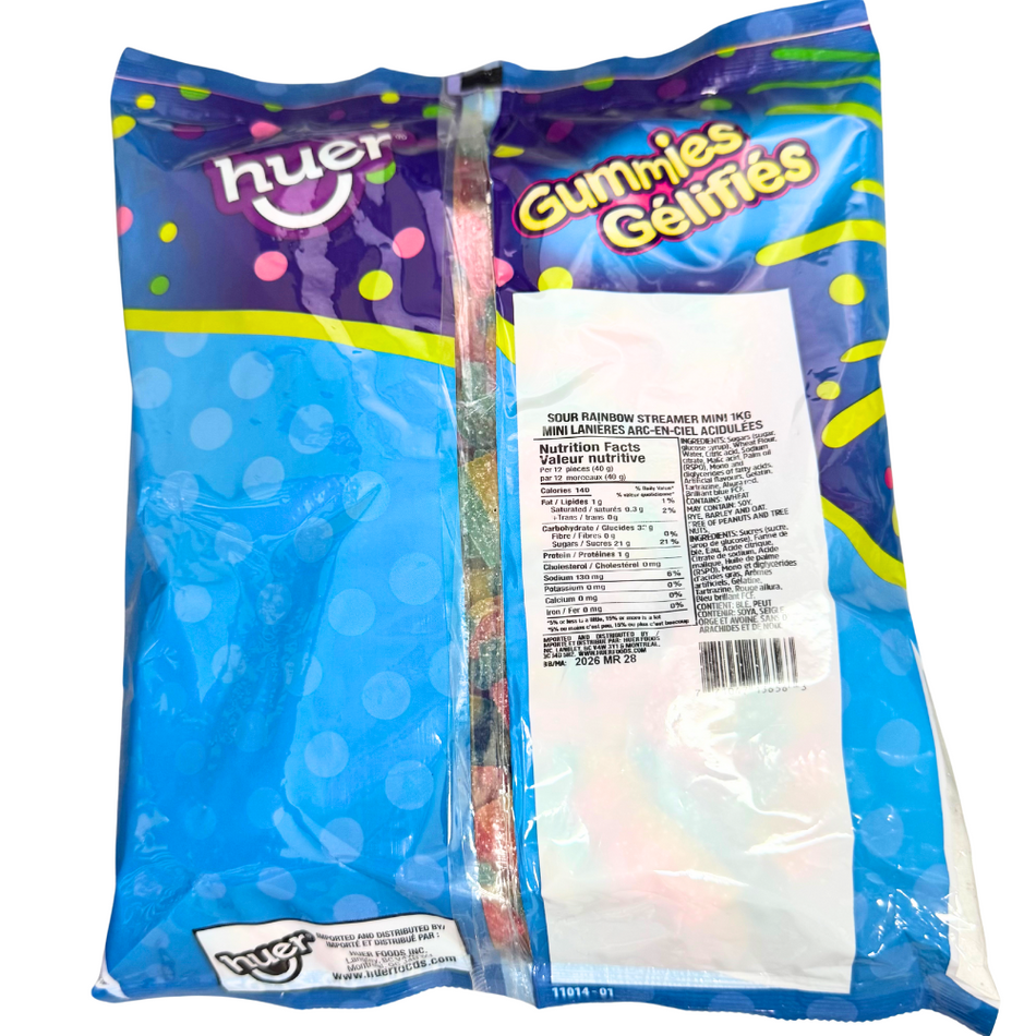 Huer Rainbow Sour Streamer Minis 1kg - 1 Bag