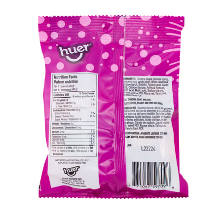 Huer Sour Brats 120g- 24 Pack   Nutrition Facts Ingredients