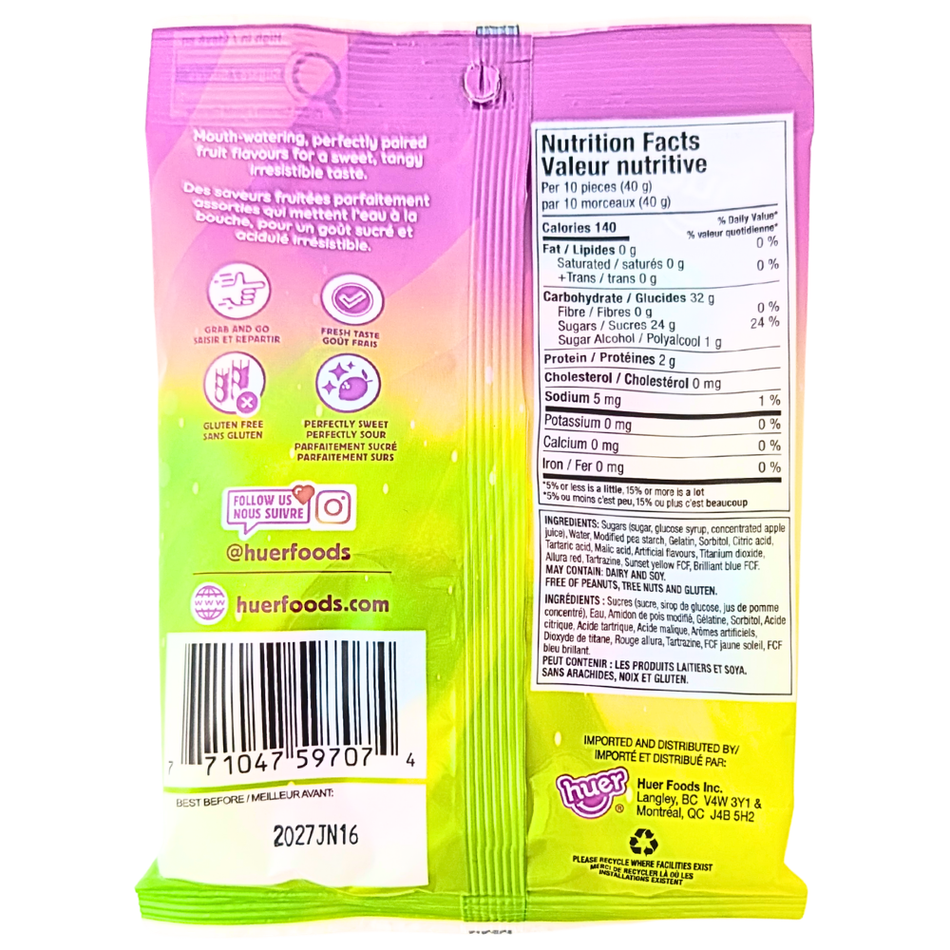 Huer Sour Neon Worms 120g - 24 Pack