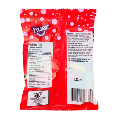 Huer Sour Neon Worms 120g - 24 Pack  Nutrition Facts Ingredients