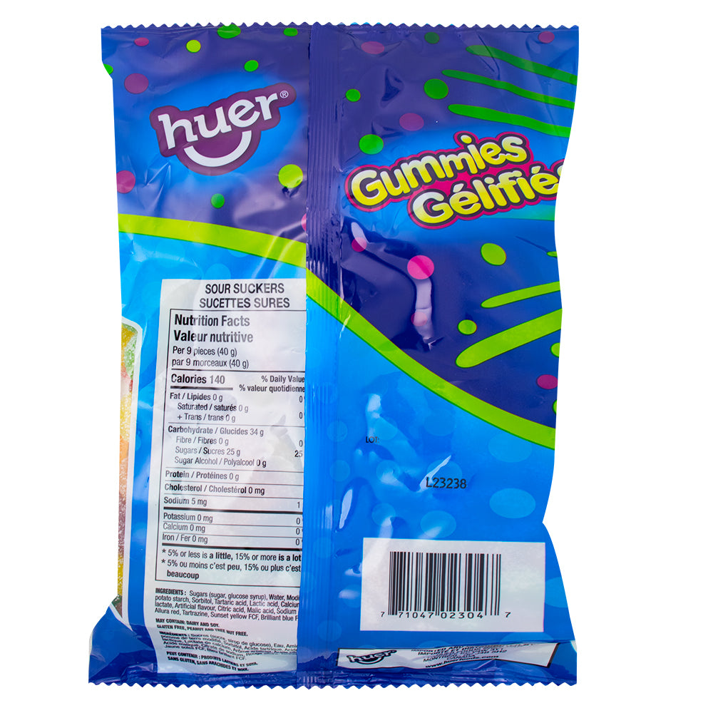 Huer Mini Sour Suckers 1kg - 1 Bag  Nutrition Facts Ingredients