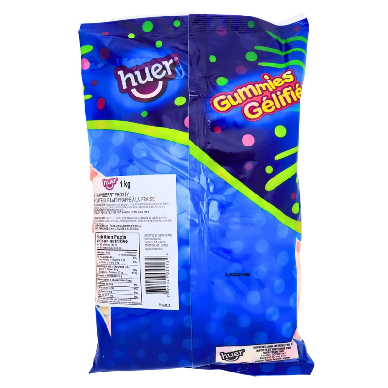 Huer Strawberry Frosty Bottle Gummy Candy 1kg - 1 Bag Nutrient Facts - Ingredients 