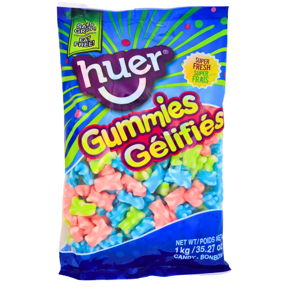 Huer Swirly Gummy Bears 1kg - 1 Bag
