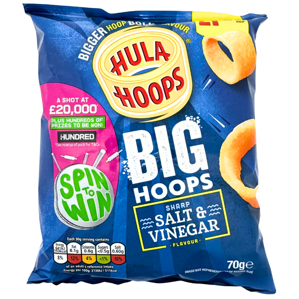 Hula Hoops Big Hoops Salt & Vinegar 70g (UK) - 20 Pack
