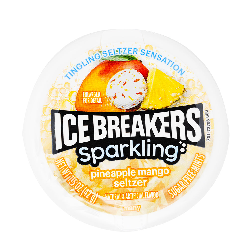 Ice Breakers Sparkling Pineapple Mango Seltzer Mints 1.5oz - 8 Pack  Nutrition Facts Ingredients
