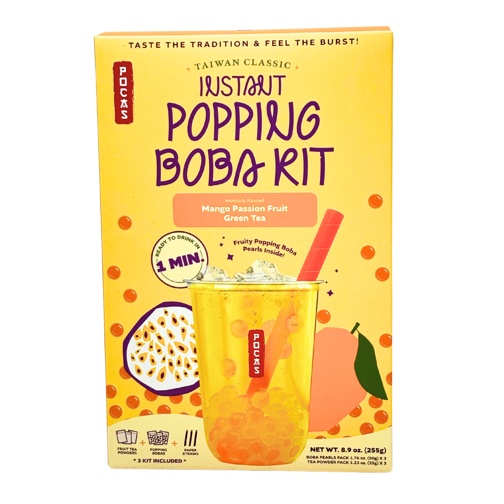 Instant Popping Boba Kit Mango Passion Fruit Green Tea - 12 Pack