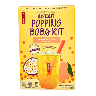 Instant Popping Boba Kit Mango Passion Fruit Green Tea - 12 Pack