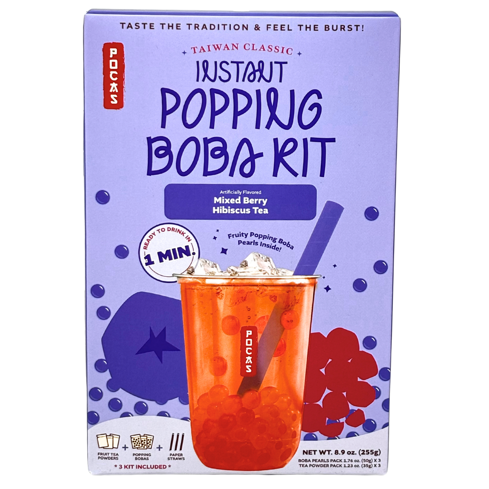 Instant Popping Boba Kit Mixed Berry Hibiscus  - 12 Pack