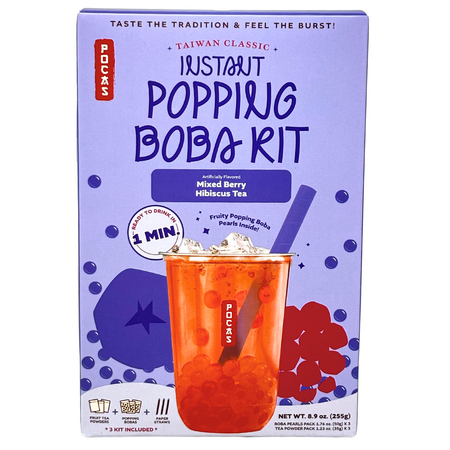 Instant Popping Boba Kit Mixed Berry Hibiscus  - 12 Pack