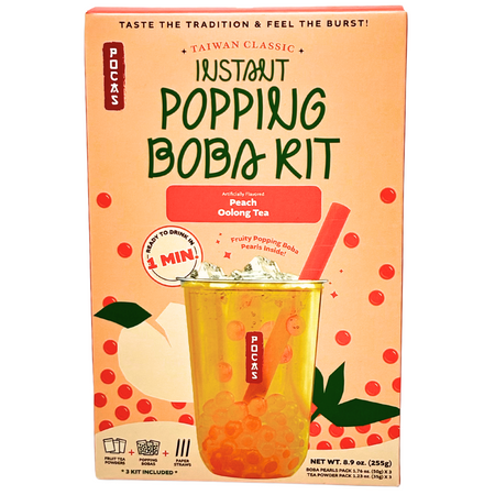 Instant Popping Boba Kit Peach Oolong Tea - 12 Pack