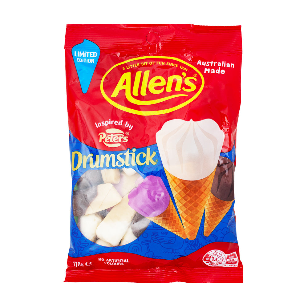 Allen's Drumstick Ice Cream Gummies (Aus) 170g - 12 Packv