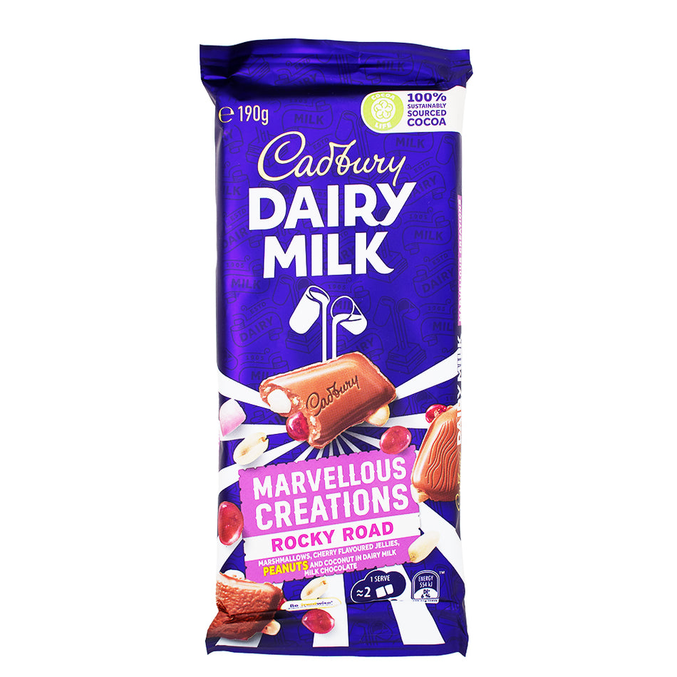 Cadbury Dairy Milk Marvellous Creations Rocky Road (Aus) 190g  - 15 Pack - Cadbury - Candy Store - Dairy Milk - Cadbury Dairy Milk