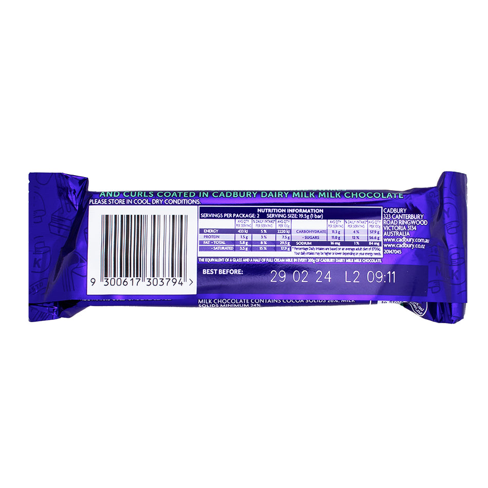 Cadbury Twirl Mint (Aus) 39g - 42 Pack Nutrition Facts Ingredients - Twirl - Cadbury - Candy Store - Australian Candy