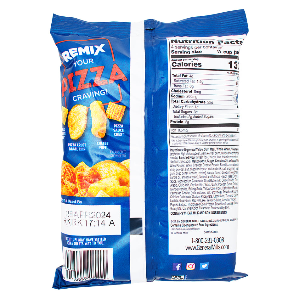 Chex Mix Remix Cheesy Pizza 4.25oz - 8 Pack Nutrition Facts Ingredients