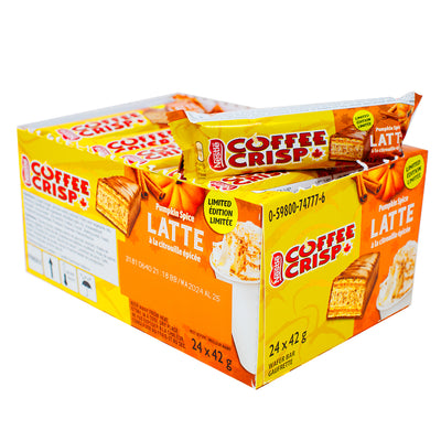 Coffee Crisp Pumpkin Spice Latte 42g - 24 Pack - Canadian Chocolate Bar - Coffee Crisp - Canadian Chocolate