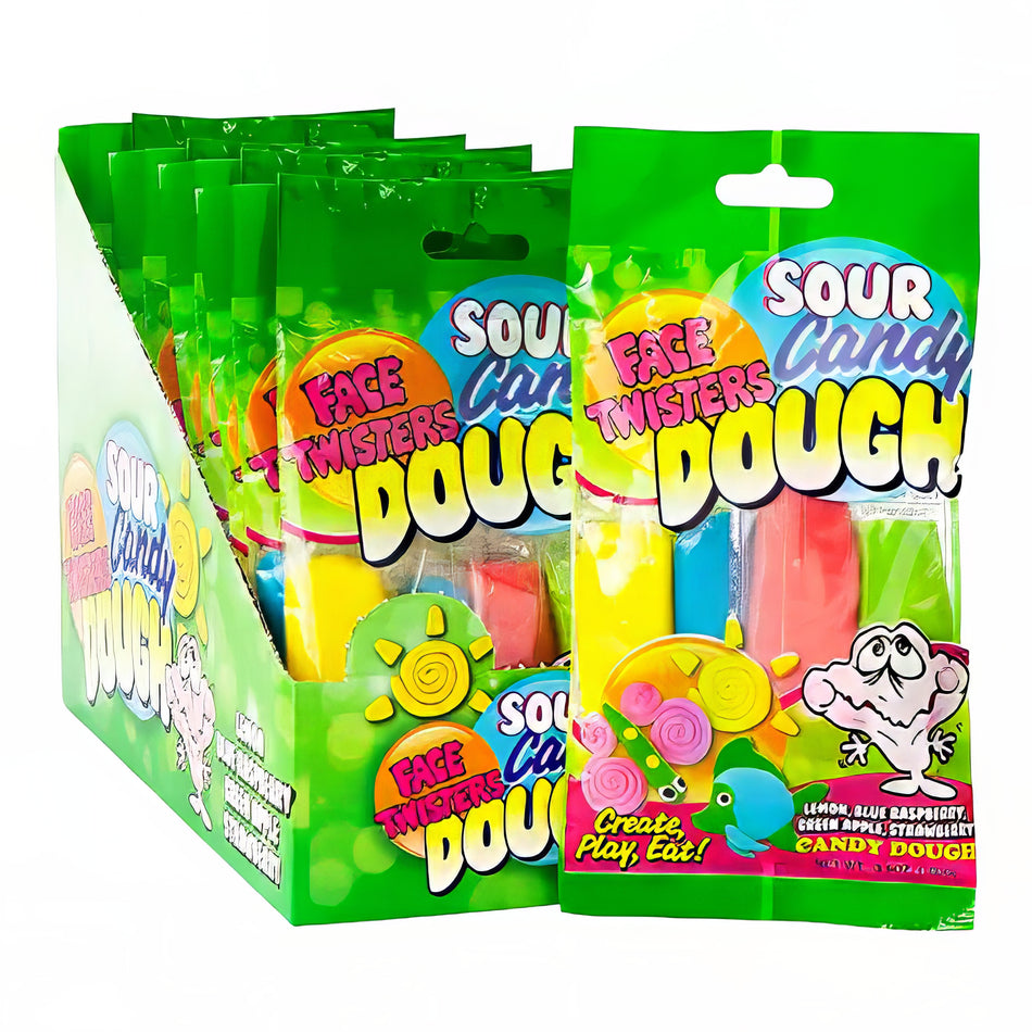 Face Twisters Sour Candy Dough 3.5oz - 12 Pack