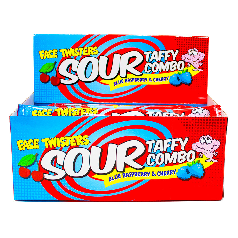 Face Twisters Sour Taffy Blue Raspberry & Cherry | iWholesalecandy.ca ...