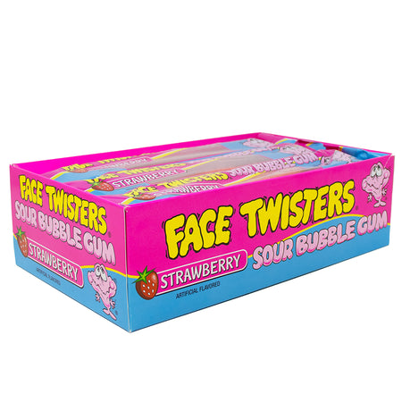 Face Twisters Sour Bubblegum Strawberry 2oz - 12 Pack