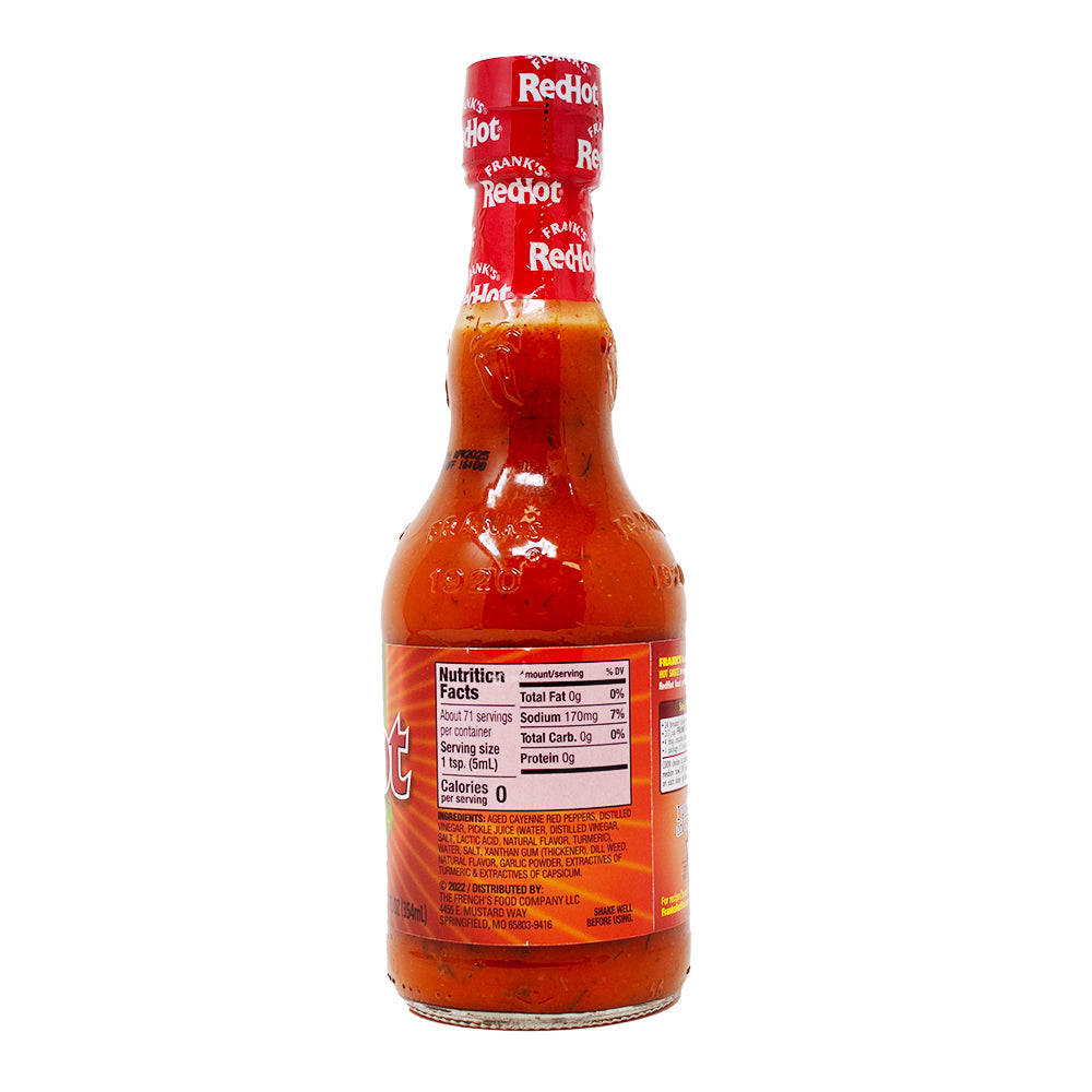 Frank's Red Hot Dill Pickle Sauce 354mL - 1 Pack Nutrition Facts Ingredients