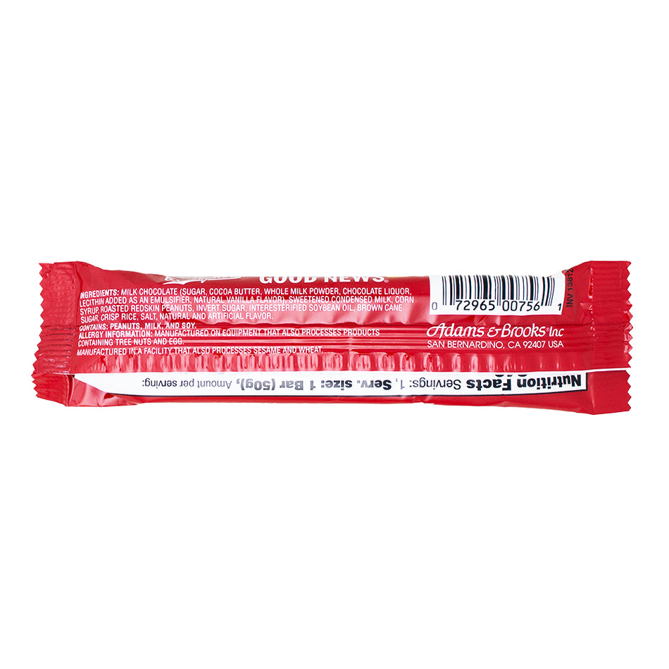 Good News Milk Chocolate Bar 1.75oz - 36 Pack Nutrition Facts Ingredients - Chocolate Bar - Candy Store - American Chocolate - Good News - Good News Chocolate