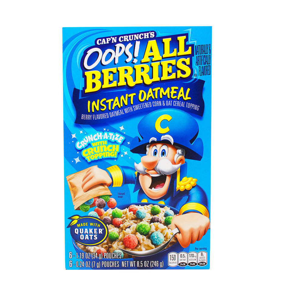 Captain Crunch Instant Oatmeal Oops All Berries 6 Pouches 34g - 6 Pack