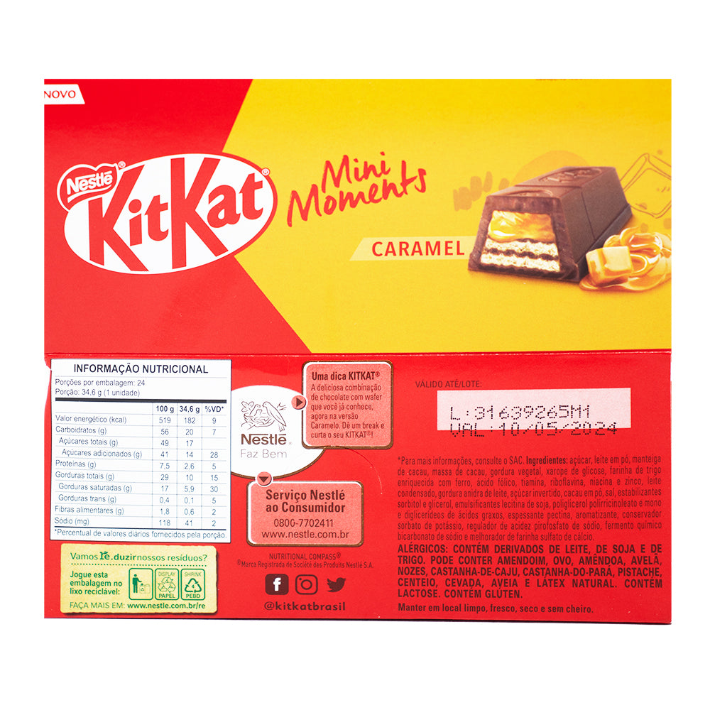 Kit Kat Mini Moments Caramel 34.6g - 24 Pack Nutrition Facts Ingredients