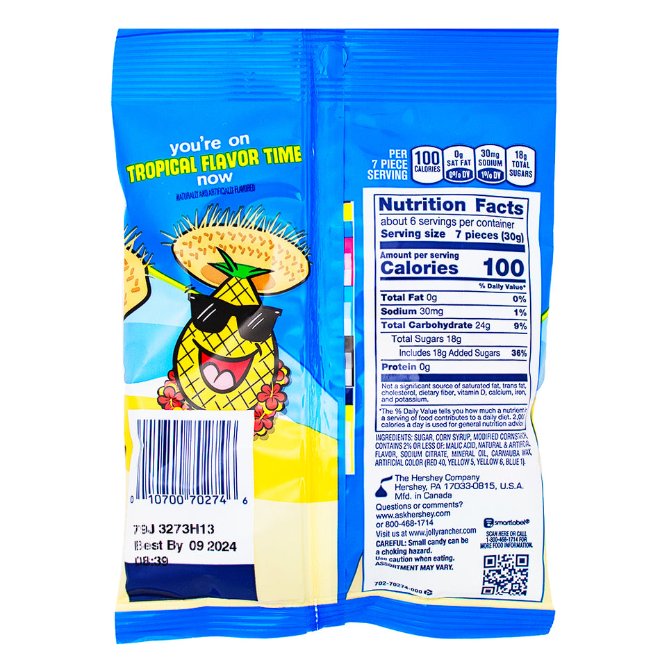 Jolly Rancher Gummies Tropical Beach Blast 6.5oz - 12 Pack Nutrition Facts Ingredients
