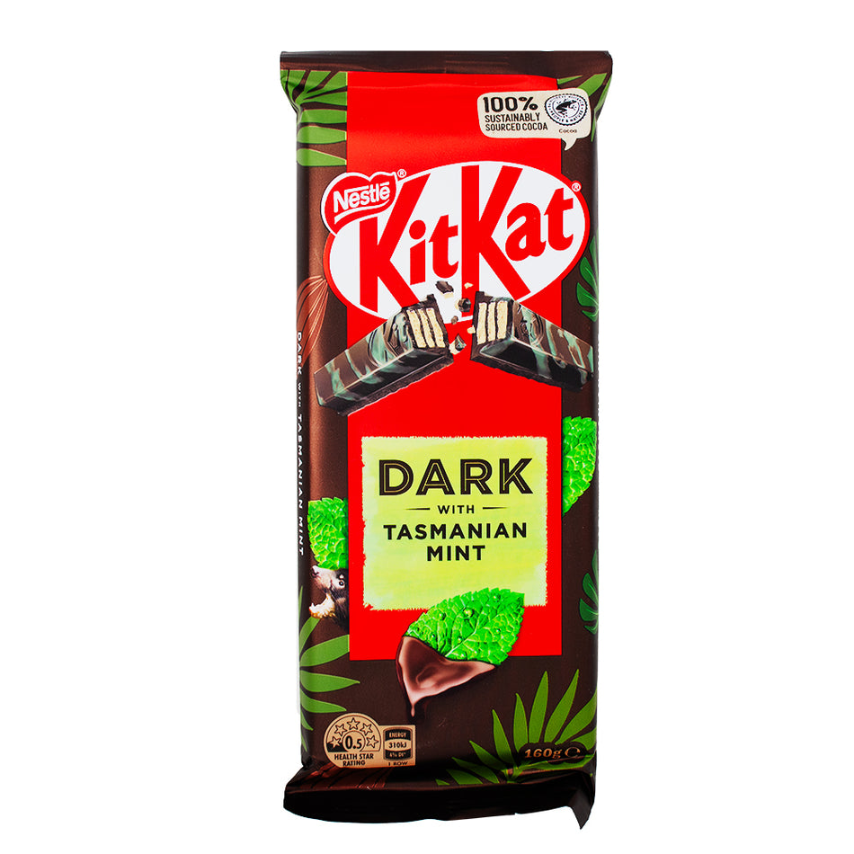Kit Kat Dark with Tasmanian Mint (Aus) 160g - 12 Pack - Kit Kat - Dark Chocolate - Candy Store - Kit Kat Chocolate - Australian Chocolate - Australian Kit Kat - Kit Kat Tasmanian Mint