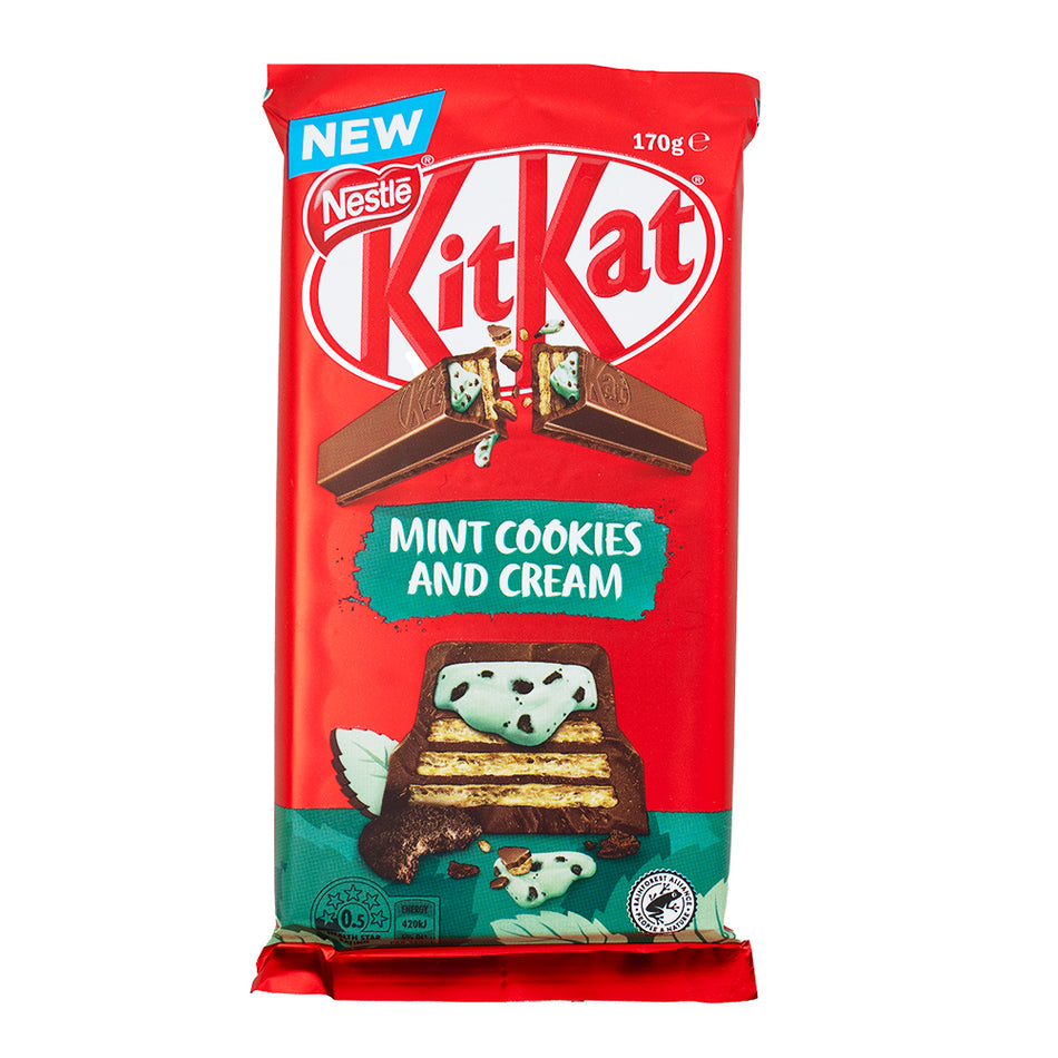 Kit Kat Mint Cookies and Cream (Aus) 170g - 13 Pack -  Kit Kat - Candy Store - Kit Kat Chocolate - Australian Chocolate - Australian Kit Kat - Kit Kat Mint Cookies and Cream