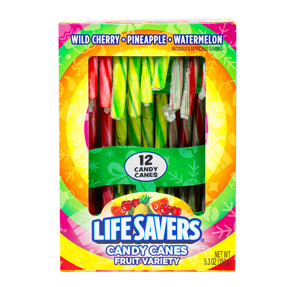 Lifesavers Candy Canes Fruit Variety 12 Pieces