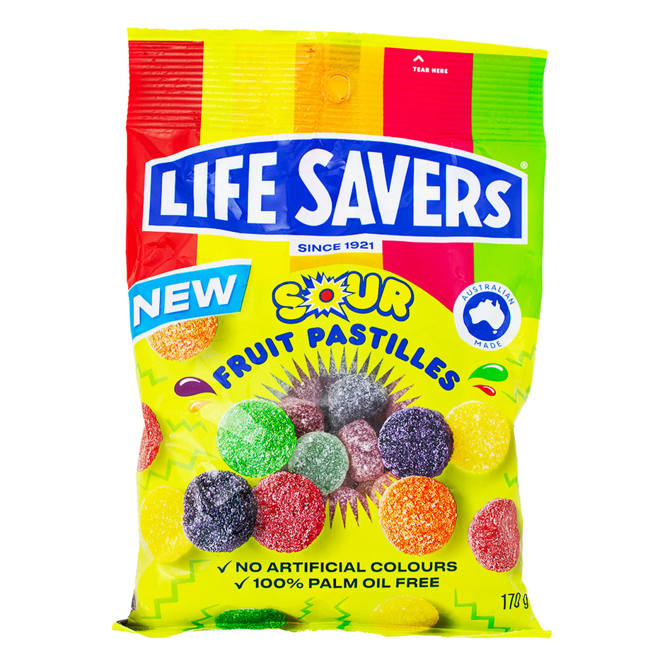 Lifesavers Sour Fruit Bastilles (Aus) 170g - 12 Pack