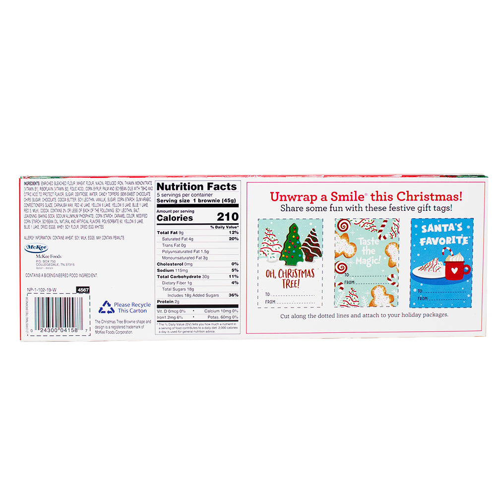 Little Debbie Christmas Tree Brownies (5 Pieces) 227g - 1 Pack Nutrition Facts Ingredients