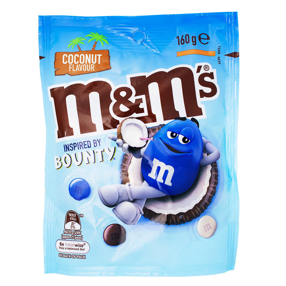 M&M's Coconut Inspired by Bounty (Aus) 160g - 18 Pack - M&M - M&M Candies - Candy Store - Coconut Candy - Coconut M&Ms - Australian Candy