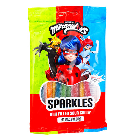 Miraculous Sparkles Mixed Filled Sour Candy 80g - 12 Pack - Sour Candy - Nickelodeon - Sparkles Candy