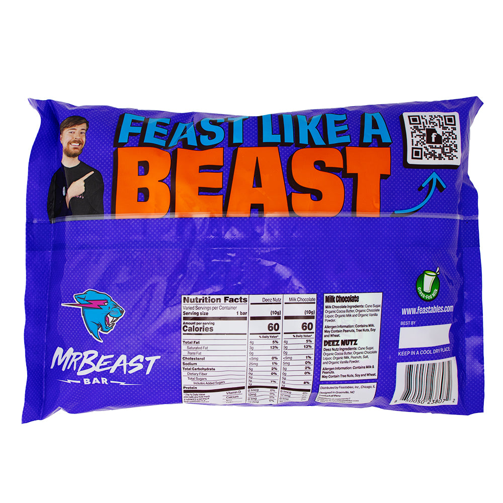 Mr Beast Feastables 50ct 17.64oz - 1 Pack Nutrition Facts Ingredients