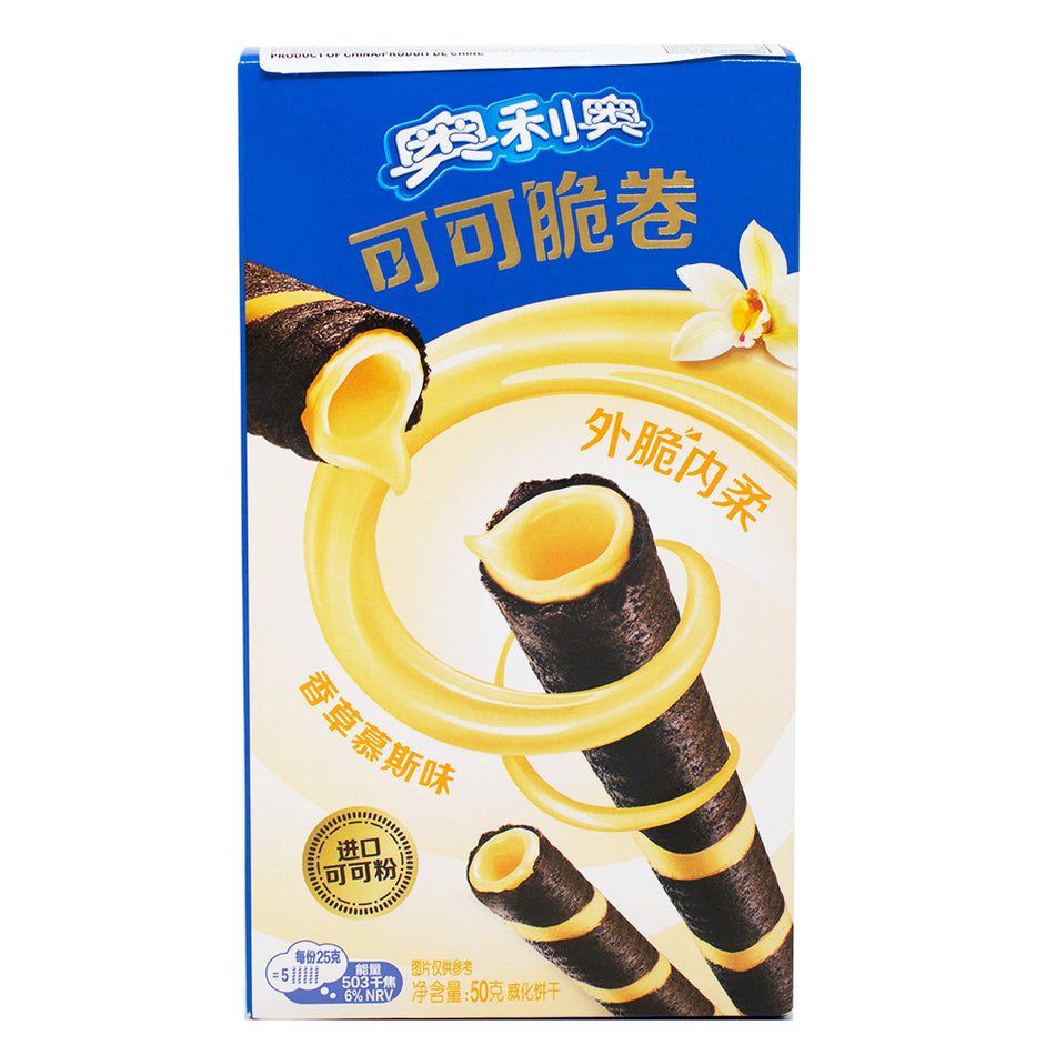 Oreo Cocoa Crisp Rolls Vanilla Mousse (China) 50g - 24 Pack
