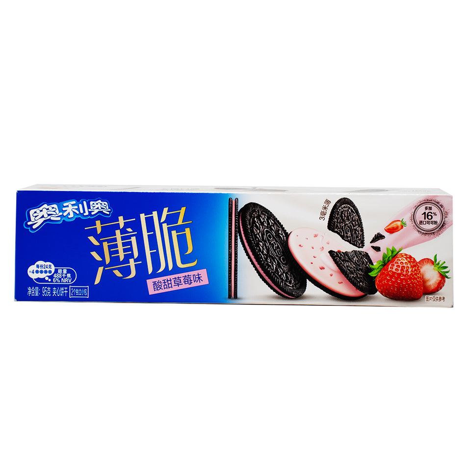 Oreo Ultra Thins Sweet and Sour Strawberry (China) 95g - 24 Pack - Oreo - Oreo Cookies - Oreos China - Chinese Snacks - Strawberry Oreos