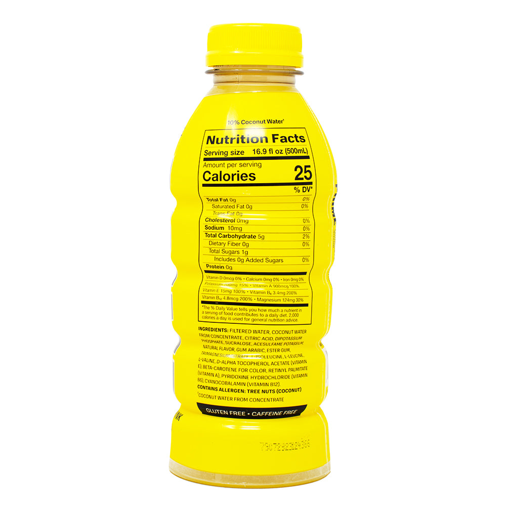 Prime Lemonade 500mL - 12 Pack Nutrition Facts Ingredients3 - Prime - Prime Drink - Prime Lemonade - Lemonade - Energy Drink