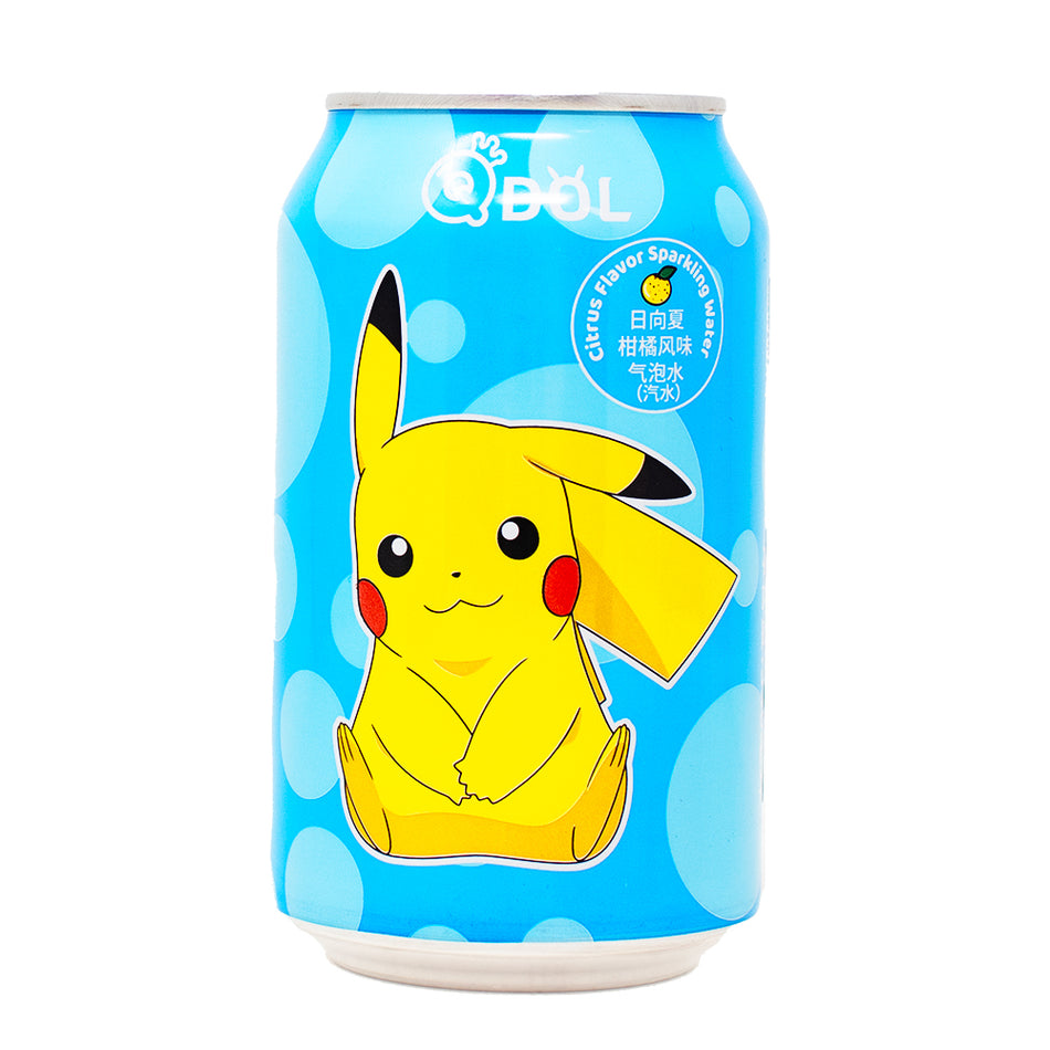 Qdol Pokemon Pikachu Sparkling Drink Blue Citrus (China) 330mL - 24 Pack