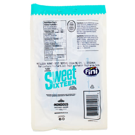 Sweet Sixteen Raspberry Filled Licorice 100g - 12 Pack Nutrition Facts Ingredients - Licorice - Licorice Candy - Candy Store