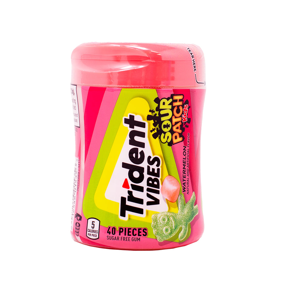 Trident Vibes Sour Patch Kids Watermelon 40ct 100g - 6 Pack - Sour Patch Kids Candy - Trident - Trident Gum - Chewing Gum - Sour Candy - Sour Gum