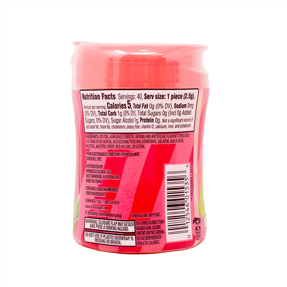 Trident Vibes Sour Patch Kids Watermelon 40ct 100g - 6 Pack Nutrition Facts Ingredients - Sour Patch Kids Candy - Trident - Trident Gum - Chewing Gum - Sour Candy - Sour Gum