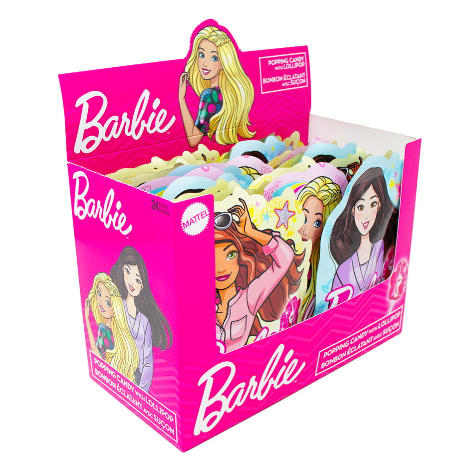 Barbie Popping Candy with Lollipop Dipper 13.8g - 24 Pack