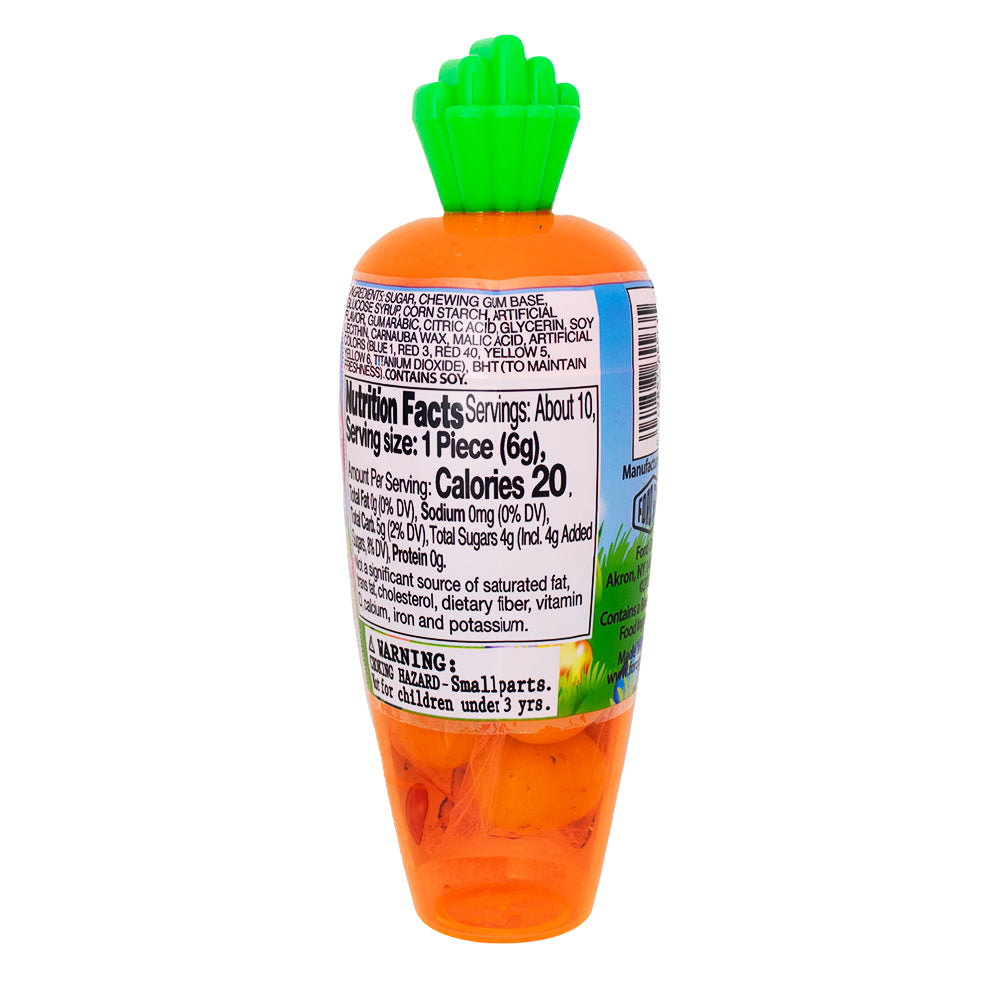 Easter Bunny Bubble Gum Carrot 2oz - 12 Pack Nutrition Facts Ingredients